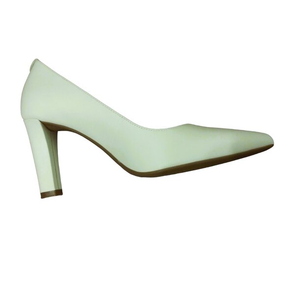 Michael Kors Leather Pumps, Size 7M, Block Heel, Pointed Toe, Abbi Flex Comfort - Picture 4 of 16